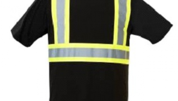 Safety 100% Cotton Short Sleeve T-Shirt with 4" Contrasting Stripes